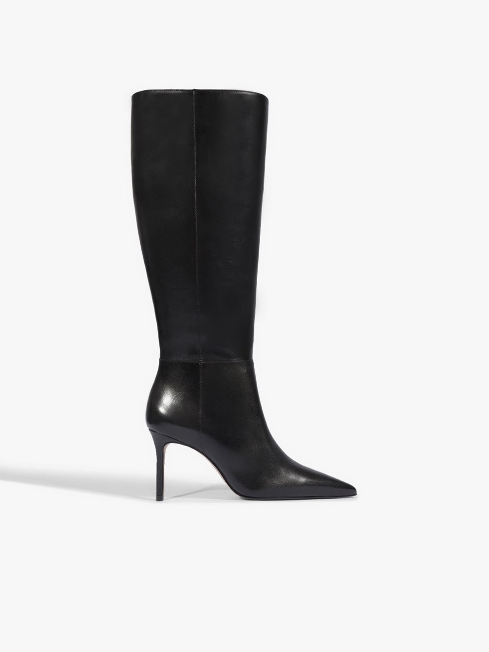 SCHUTZ Black Mikki Pointed-Toe Knee Boot with Stiletto Heel - Picture 1 of 6